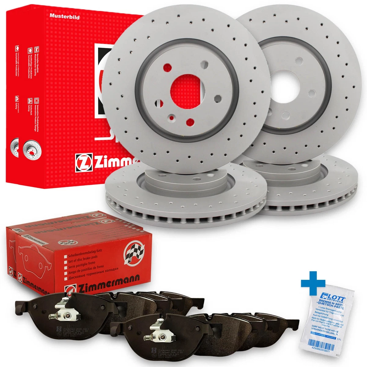 Гальмівні колодки та диски Zimmermann для Mercedes C-Class (S204)